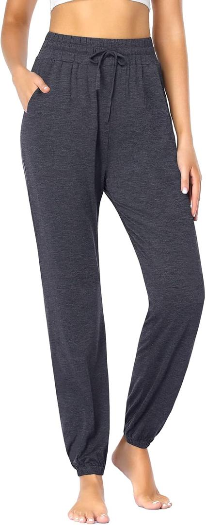 ASIMOON Womens Sweatpants Yoga Joggers Pants Casual Lightweight Exercise Running Athletic Lounge Pants with Pockets (Gray)