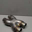 T409 Stainless Steel X Pipe 2.5'' Inch ID Dual to 2.5'' Inch ID Dual Stamped Exhaust Adapter Connector, Crossover X-Pipe,Overall Length: Approx. 12", Universal