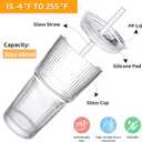 Glass Cups with Lids and Straws 20oz Glass Tumbler with Straw and Lid, Reusable Iced Coffee Cup, Smoothie & Tea Glass, Ideal for Home, Office, Travel, 1 Pack, Large