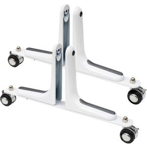 MYOYAY 2 Packs Room Divider Stand, Folding Room Divider Feet with Stainless Steel Wheels, Privacy Screen Holder Stabilizer Feet for Hotel Home Office (White)