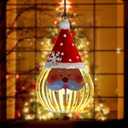 Santa Christmas Solar Lantern Hanging, Santa Claus Christmas Solar Lights Waterproof, Christmas Outdoor Lantern Decorations for Home, Porch, Patio, Yard, Garden (Red)