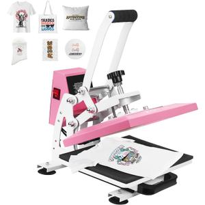MAIKESUB 12x10 Pink Heat Press Machine for T-Shirts & HTV Sublimation Machine