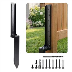 Fence Post Repair Kit, 33.6" Height Upgraded 2.5"Width Heavy Duty Fence Post Repair Stakes, Thickened Anchor Ground Spike for Repairing Tilted/Broken Wood Posts (1)
