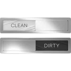 Stainless Steel Dishwasher Magnet Clean Dirty Sign, Premium Clean Dirty Magnet for Dishwasher with a Protective Backing & Adhesives, Kitchen Gadgets Decor, Black White Dirty Clean Dishwasher Magnet
