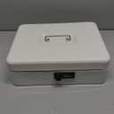 Cash Box with Money Tray and Combination Lock, Large Money Box for Cash Regiser, Safe Lock Box for Money Saving Metal 11.8"x9.45"x3.54" White XL Large