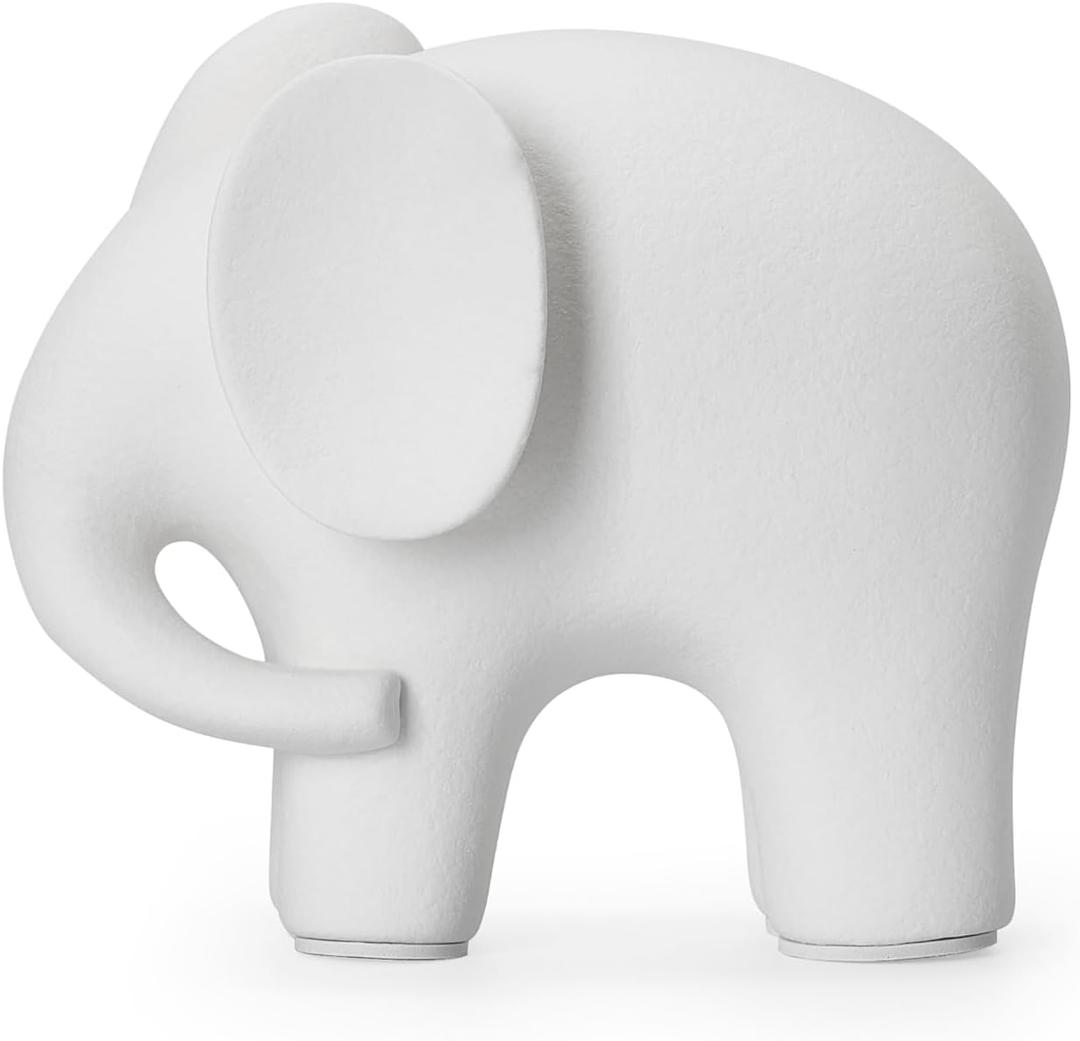 Modern Simple Ceramic White Elephant Living Room Home Office Decoration (Small White Elephant)