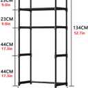 3-Tier Over The Toilet Rack, Metal Bathroom Shelves, Over The Toilet Storage, Freestanding Above Toilet Shelf for Bathroom, Laundry, Balcony, Space Saver, Black
