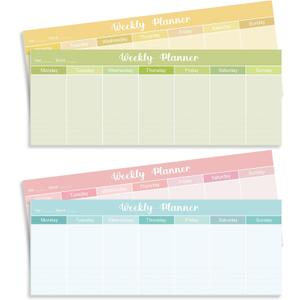 Geyee 120 Sheets Weekly Planner Notepad Tear off Weekly Calendar Pad to Do List Sticky Notepad Desk Schedule Planner for Student Habit Tracker Reminder Office School