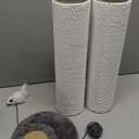 Cat Scratching Post 34 Inches Heavy Duty and Thicker Cat Scratching Post Cotton Rope with Hanging Ball and Mice Scratching Post for Indoor Cats and Adult(Grey)