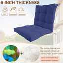 2 Piece Outdoor Patio Chair Cushions, Fade Resistant Outdoor Cushions for Patio Furniture, 6 inch Thickened Rocking Chair Cushions Set (Blue, 24x24x6 inch - 2 Pieces)
