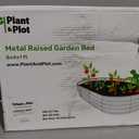 Plant & Plot Galvanized Raised Garden Beds Outdoor // 8×4×1 ft Planter Raised Beds for Gardening, Vegetables, Flowers // Large Metal Garden Box // Patented Tool-Free Design (Silver)