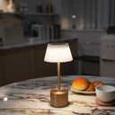 ZenithLight Rechargeable Cordless LED Desk Lamp 5000mAh Battery, Waterproof, 3Color Touch Dimming Portable Table Light for Restaurant, Outdoor, Camping, (2P Titanium)