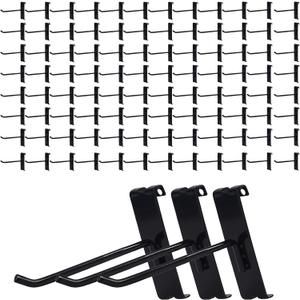 Gridwall Hooks 4 Inch, 100PC Heavy Duty Black Display Hooks for Grid Wall Panels, Grid Wall Accessory for Retail Store, Home Stroage, Garage, Trade Show