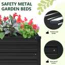 Vengarus 2 Pack 12x4x1FT Galvanized Raised Garden Bed Kit, Outdoor Metal Planter Box for Vegetables, Rectangular Steel Container, Easy Assembly (Black)