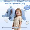 Mewaii Weighted Stuffed Animals with Microwavable Heating Pad - 5 lbs Adjustable, Heatable & Coolable Elephant Plush for Realistic Hug, Removable Inner Pad, Perfect Plush Gift for Kids (23 Inch)