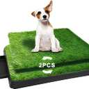 Dog Urinal containing 2 Replaceable lawns, Dog Potty Grass .Portable pet bedpans That can be Washed Suitable for Almost All Types of Dogs. Length: 25 inches. Width 20 inches. Height: 3 inches