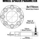 FLYCLE 8x170 2" Wheel Spacers Compatible with 2003-2025 F250 F350 Super Duty, 2 inch 8x170 Forged Wheel Spacers with 14x1.5 Studs & 125mm Center Bore