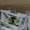 Hushee 60 Pcs Wooden Wedding Lantern Centerpiece Integrated Holders with Candles and Wreaths Rustic Wooden Candle Lantern Decor for Wedding Party Table Valentine Decor (White)