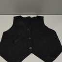 Women's Sweater Vest Sleeveless V-Neck Knitted Button Down Crop Top Spring Summer Casual Trendy Going Out Top Outfit (Large, Black)