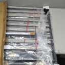 Cumbor Expandable 31.6-48" Baby Gate for Stairs, Wall-Mounted, 2-in-1 No Bottom Bar Dog Gate Indoor, Pet Gate for Doorways with Large Walk Thru Door, Child-Proof Safety Gate for Kids (Black)