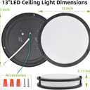 hykolity 13 inch Flush Mount LED Ceiling Light Fixture, 2700K/3000K/3500K/4000K/5000K Adjustable Ceiling Lights, Oil Rubbed Bronze Saturn Dimmable Lighting for Hallway Bathroom or Kitchen, ETL Listed
