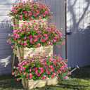 Grunyia 10 Bundles Artificial Fake Flowers, Faux Outdoor Plastic Plants UV Resistant Shrubs Outside Indoor Decorations (Pink-Eucalyptus)