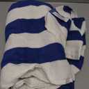 DII Stripe Beach Lounge Chair Towel with Fitted Top Pocket, 26x82, Blue