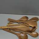 AIUHI Wood Spoons for Cooking, Nonstick Kitchen Utensil Set, Wooden Spoons Cooking Utensil Set Non Scratch Natural Teak Wooden Utensils for Cooking (Teak 8 Pack)