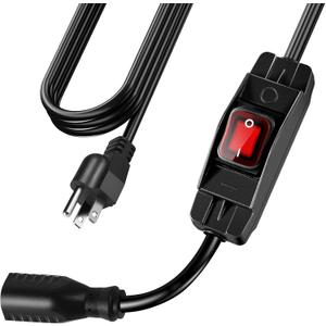Extension Cord with Switch On/Off Waterproof Switch 3Ft No Plugging and Unplugging Invintage Stereo Devices Without Built-in Power Switch(3 FT)