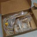 Fransiton Widespread Bathroom Sink Faucet 3 Hole, Brushed Gold Bathroom Faucet with Metal Pop-Up Drain, 2 Handle for 6-16" RV Vanity Sink