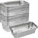 2 LB Disposable Aluminum Foil Loaf Pans, 50 Pack - 8.5"x4.5"x2.5" Heavy Duty Aluminum Foil Bread Tins for Perfect Banana Bread, Cakes & Meatloaf,Non-Stick, Even Baking, Easy Release