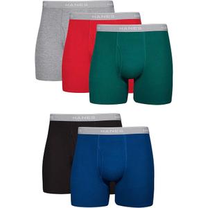 e Hanes Men Hanes Boxer Briefs, Cool Dri Moisture Wicking Underwear, Cotton No Rideup for Men, Multi Packs, Size Medium