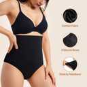Tummy Control Thong Shapewear for Women High Waisted Seamless Shaping Thong Panties Body Shaper Underwear (Blue, XXL)