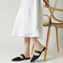 Rekayla Mules for Women Adjustable Strap Pointed Toe Backless Loafer Shoes 7