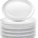 Dandat 36 Pcs Large Serving Platters Oval Trays White Plates Serving Dish for Wedding Party Restaurant Home Steak, Taco, Sushi, Appetizer, Cake (14 Inch)