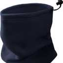 Double-layer Thick Fleece Ski Neck Gaiter, Winter Scarf Face Mask for Men Women, Warmer Beanie for Big Heads (Navy Blue)