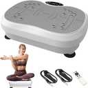 Vibration Plate Exercise Machine for Lymphatic Drainage, Whole Body Fitness Workout Equipment Stand Shake Board Sport Gym for Weight Loss Fat Burner for Women Men (White)