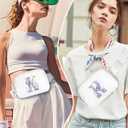 Initail Letter Personalized Belt Bag Cute Crossbody Bags for Women Fashion Waist Packs Letter A-T Waterproof Running Workout Hiking Travel Fanny Pack,J