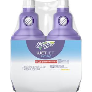 Swiffer WetJet Solution Refill for Floor Mopping and Cleaning, All Purpose Multi Surface Floor Cleaning Solution, Fresh Citrus Scent, 1.25 Liters (2 Pack)