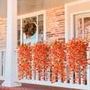 Artificial Fall Flowers for Outdoor, 4 Pcs Faux Pansy Fake Mums Plant Hanging Flowers Outdoor Fall Decor, UV Resistant No Fade Silk Flower for Front Door Porch Planter Patio Yard Garden(Orange)
