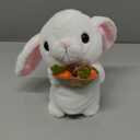 Hopearl Talking Bunny Repeats What You Say Rabbit with Carrots Nodding Electric Interactive Animated Toy Speaking Plush Buddy Gifts for Toddlers, White, 7''