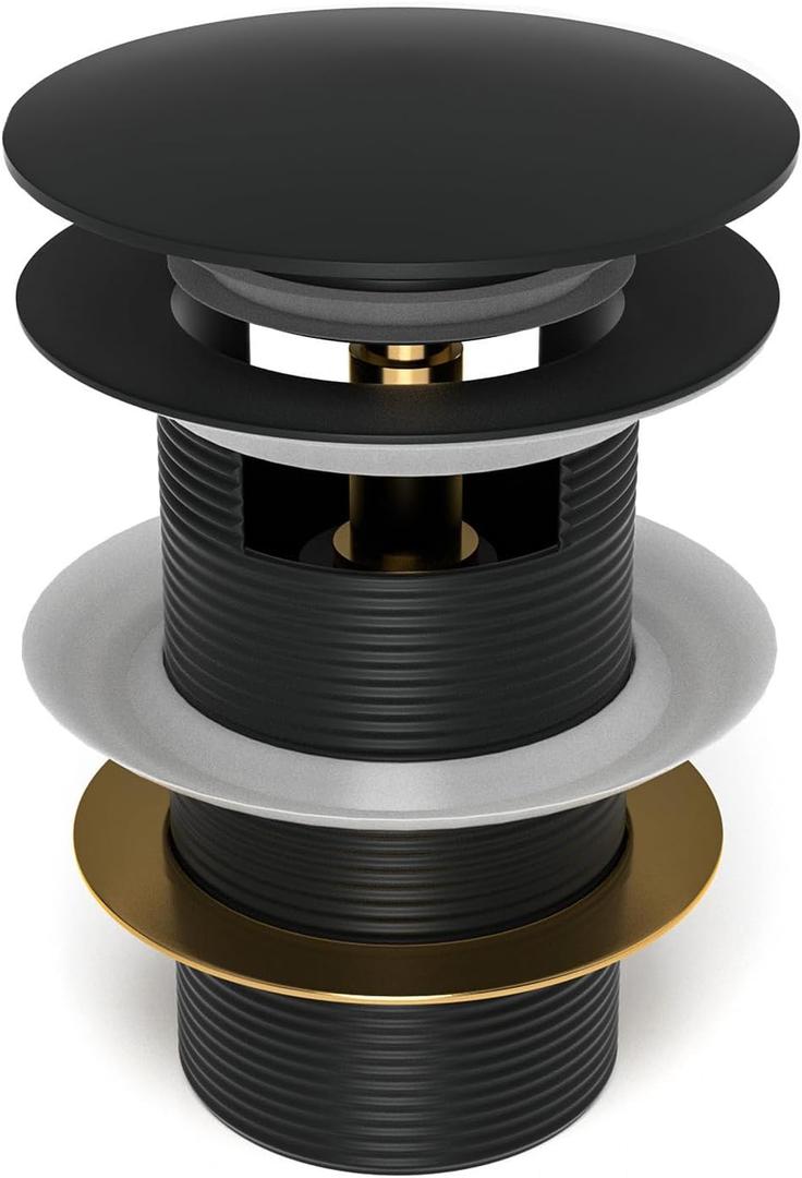 Pop-up Drain for Freestanding Tub, Black Free Standing Bathtub Drain Stopper Fits Most Freestanding Tubs, CUPC Certification (Matte Black)