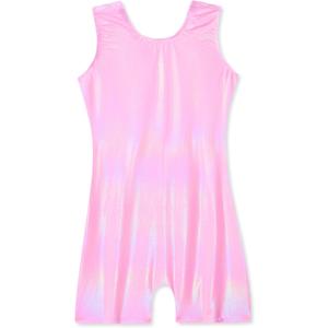 Domusgo Gymnastics Leotards for Girls Sparkly One Piece Sleeveless Tumbling Unitards, 110