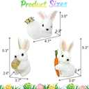 naturevibe Sisal Baby Bunny Easter Decorations,Set of 3 White Easter Bunny Family for Home Decorations or Seasonal Parties,Cute Rabbit Decor as Decorative Farm Animals for Spring Decor