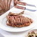 Professional Steak Knive Set, 2Pcs Unique Sharp Steak Knives with Pairing Bamboo Knife Sheath, Camping Fruit Knife Set for Chefs Meat Bbq Outdoor