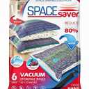 6 Pack Large Vacuum Storage Bags for Comforters, Blankets & Clothes  Vacuum Sealed Compression Bags with Hand Pump  Space Saver Storage Bags for Bedding, Moving, Travel & Organization