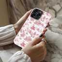Goodon for iPhone 15 Pro Max Case - Wireless Charging - Dual-Layer Hard Shell & Silicone Cover - Protective Phone Case with Cute Wildflower Designs for Women - Vintage Floral Motif