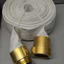 Upgraded Fire Hose 100 FT x 1-1/2" ID, M F NST/NH Brass Couplings, Working Pressure 430 PSI, Burst Pressure 1300 PSI, Indoor Fire, Home, Garden Fire Hose Irrigation