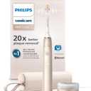 Philips Sonicare DiamondClean 9900 Prestige Electric Toothbrush - with SenseIQ Technology and Advanced AI App, 5 Brushing Modes, 3 Intensity Levels, Charging Travel Case, Champagne, HX9990/11