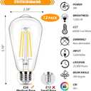 100 Watt LED Bulb, 12 Pack 9W LED Edison Light Bulbs 100 Watts Incandescent Bulbs Equivalent, 4000K Cool White with E26 Standard Base, 120V Input, 1250LM High Brightness, CRI 90, Not Dimmable